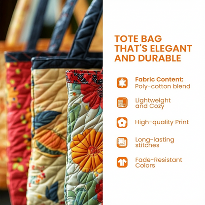 Moonlit Meow Quilted Tote Bag