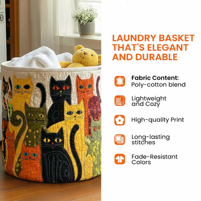 Cat Quilted Laundry Basket NCU0QN014