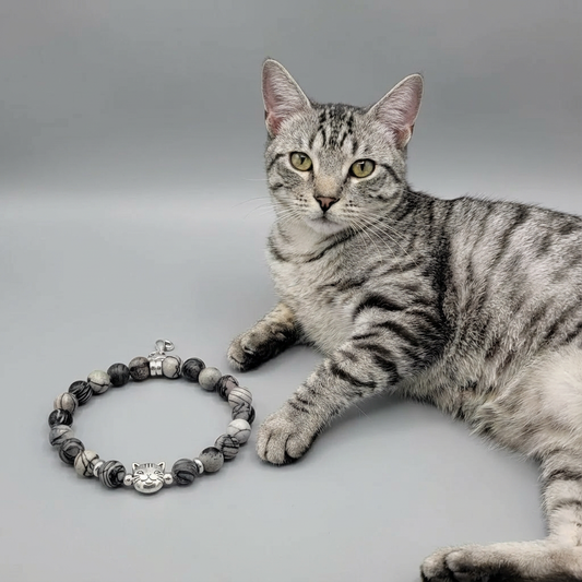 Custom Gray Tabby Cat Bracelet