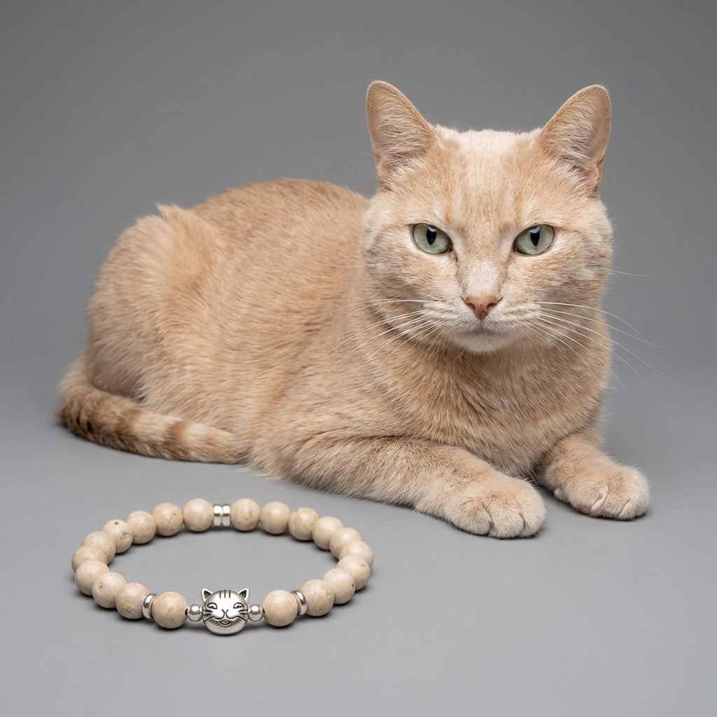 Custom Cream Cat Bracelet