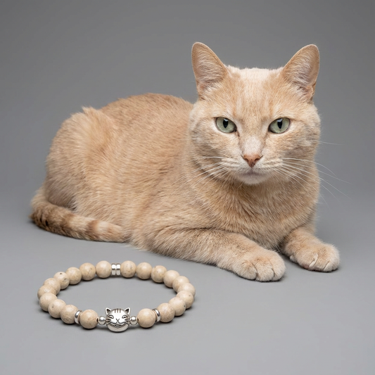 Custom Cream Cat Bracelet