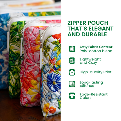 Moonlit Meow Quilted Zipper Pouch