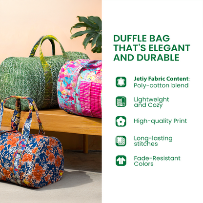 Midnight Cats Quilted Duffle Bag