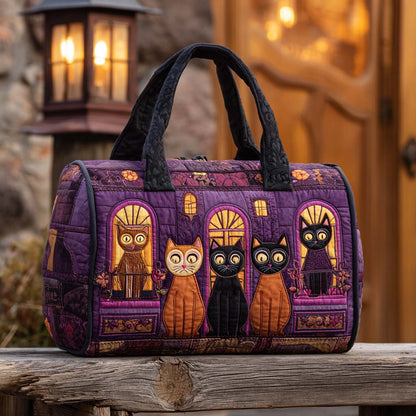 Twilight Cat Quilted Duffle Bag