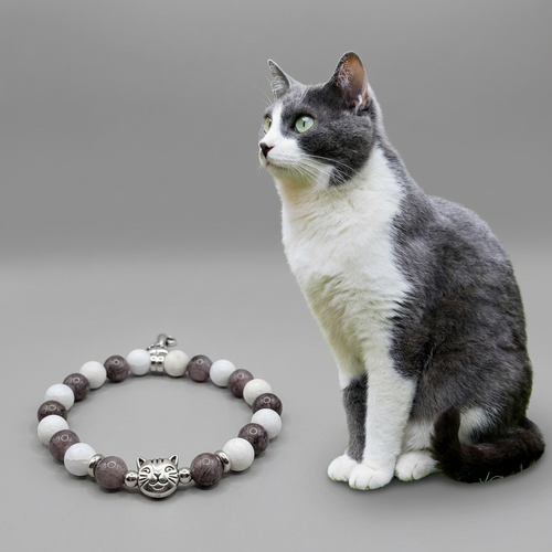 Custom Gray White Cat Bracelet