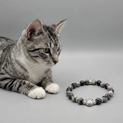 Custom Gray Tabby Cat Bracelet