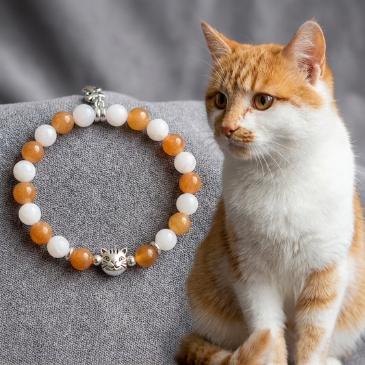 Custom Orange White Cat Bracelet