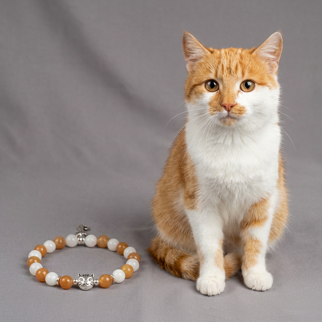 Custom Orange White Cat Bracelet