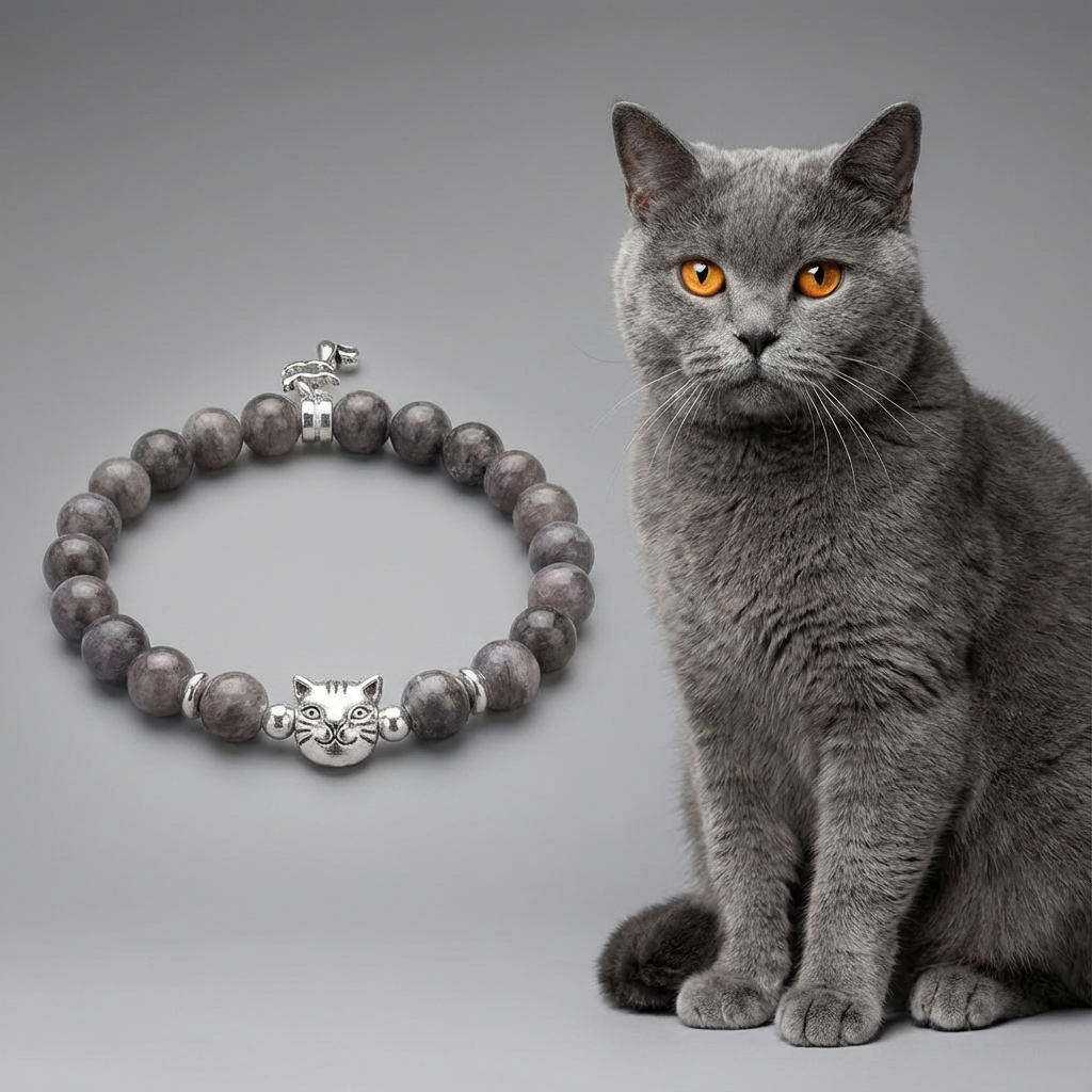 Custom Gray Cat Bracelet