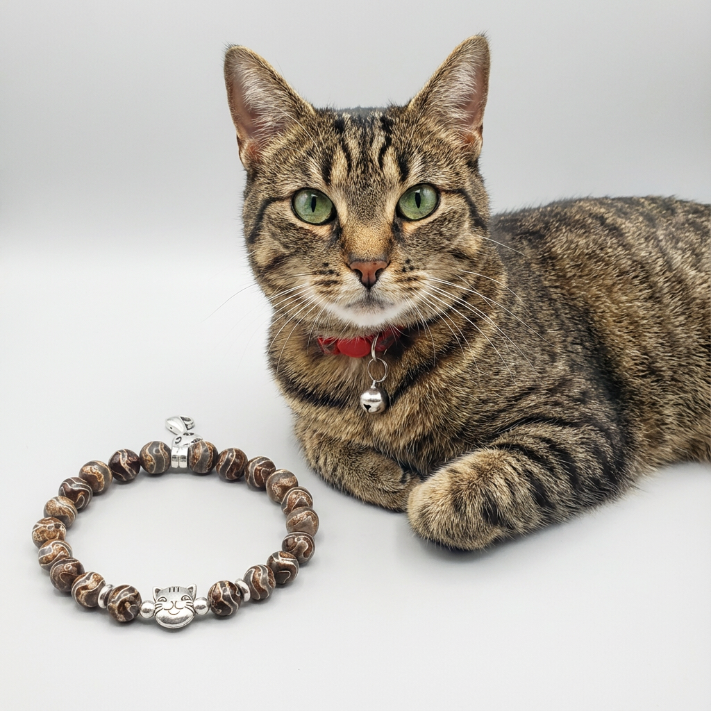 Custom Brown Tabby Cat Bracelet