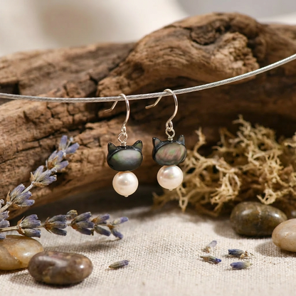 Purr-fect Pearl Dangle Earrings