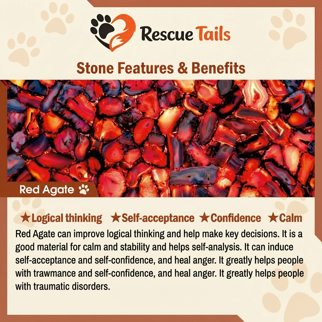 The Rescue Heart Cat Pendant – Red Agate