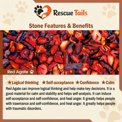 The Rescue Heart Cat Pendant – Red Agate