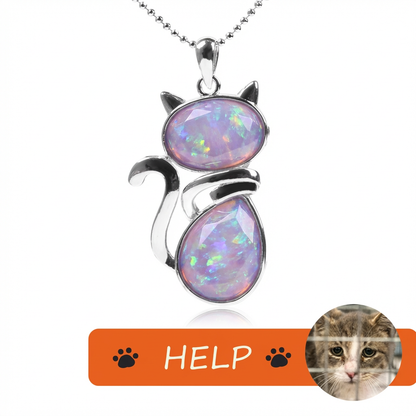 The Rescue Heart Cat Pendant – Opal
