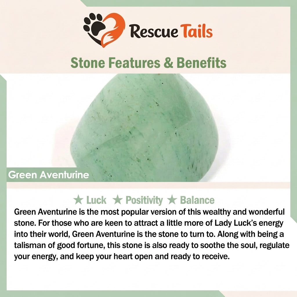 The Rescue Heart Cat Pendant-Green Aventurine