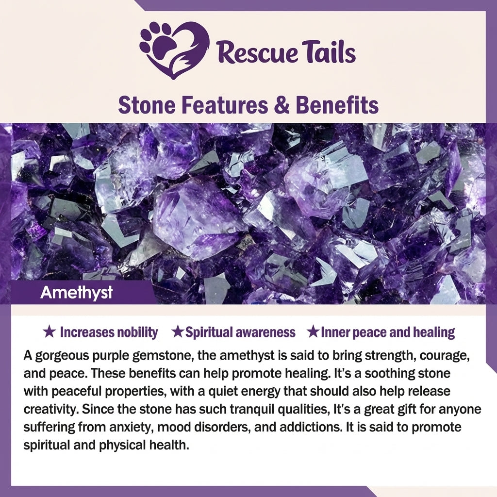 The Rescue Heart Cat Pendant – Amethyst