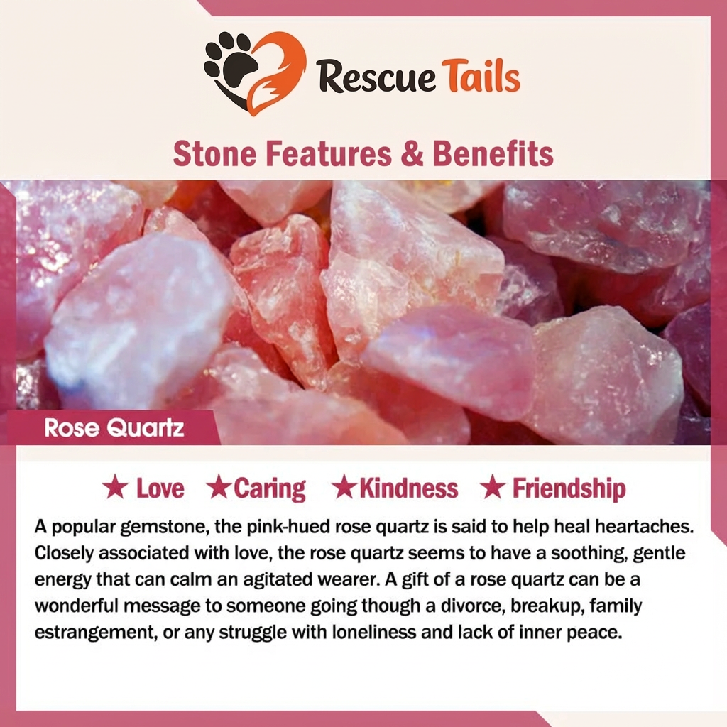 The Rescue Heart Cat Pendant – Rose Quartz