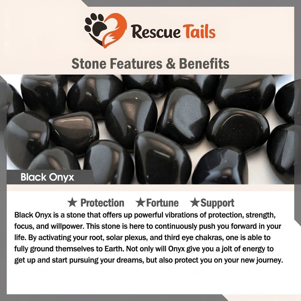 The Rescue Heart Cat Pendant – Black Onyx