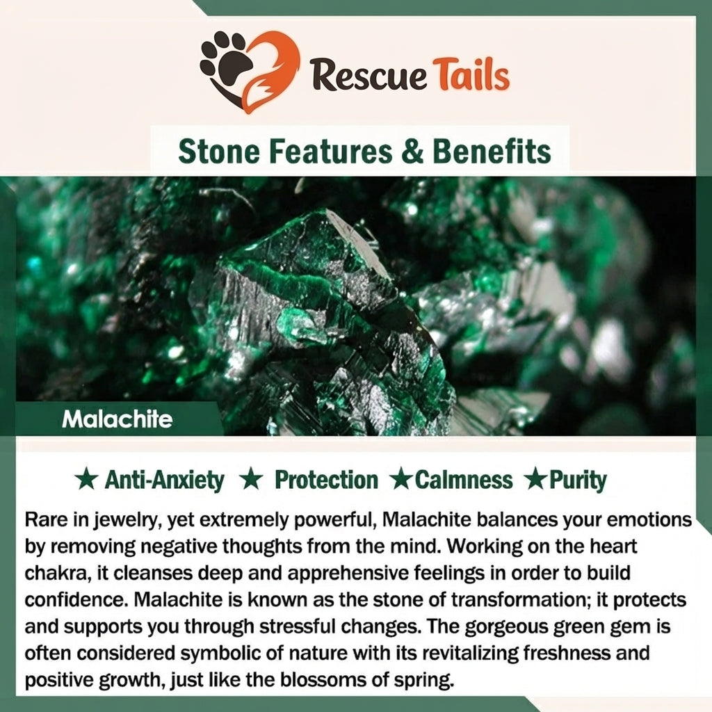 The Rescue Heart Cat Pendant – Malachite