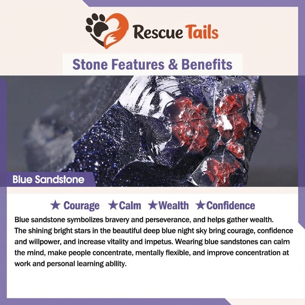 The Rescue Heart Cat Pendant – Blue Sandstone